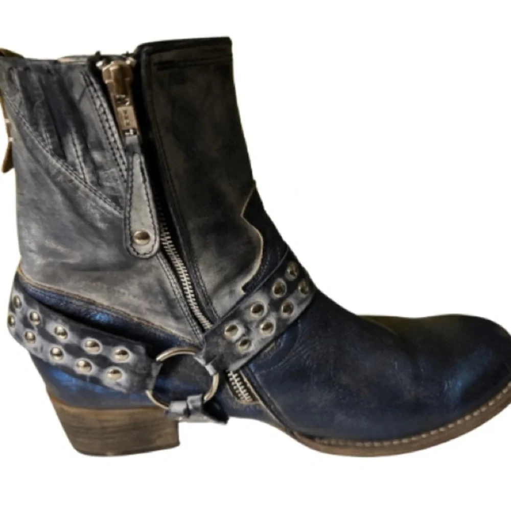 Rare Freebird Ramone Booties in Royal Multi
